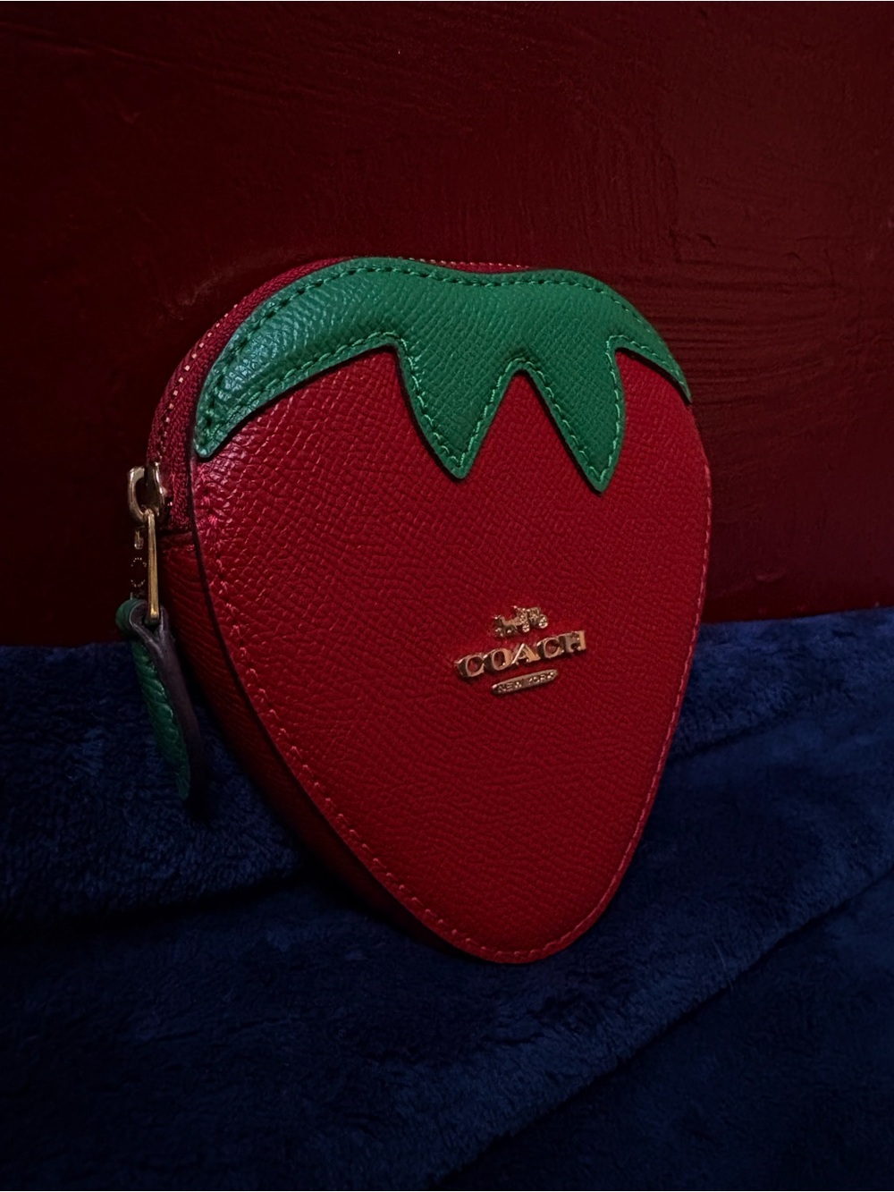Coach strawberry coin pouch